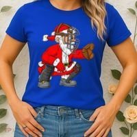 Christmas Santa Claus Baseball Catcher Xmas Women's T-Shirt thumb 2