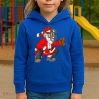 Christmas Santa Claus Baseball Catcher Xmas Kids Hoodie thumb 3
