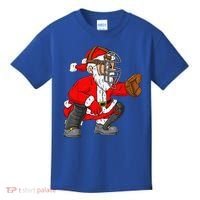 Christmas Santa Claus Baseball Catcher Xmas Kids T-Shirt thumb 0