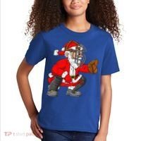 Christmas Santa Claus Baseball Catcher Xmas Kids T-Shirt thumb 2