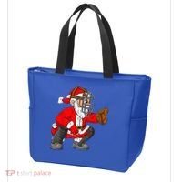 Christmas Santa Claus Baseball Catcher Xmas Tote Bag thumb 3