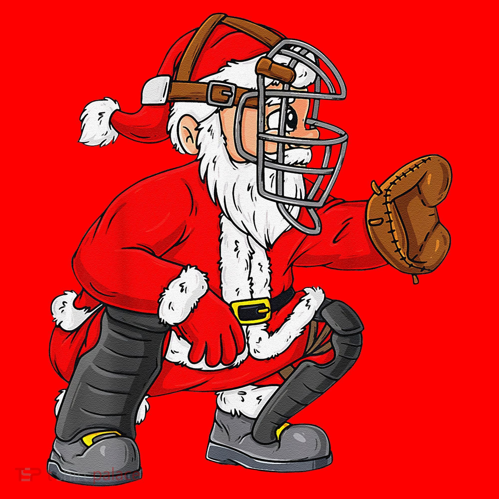 Christmas Santa Claus Baseball Catcher Xmas Santa Hat