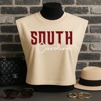 Classic South Carolina Souvenir Garment-Dyed Women's Muscle Tee thumb 3
