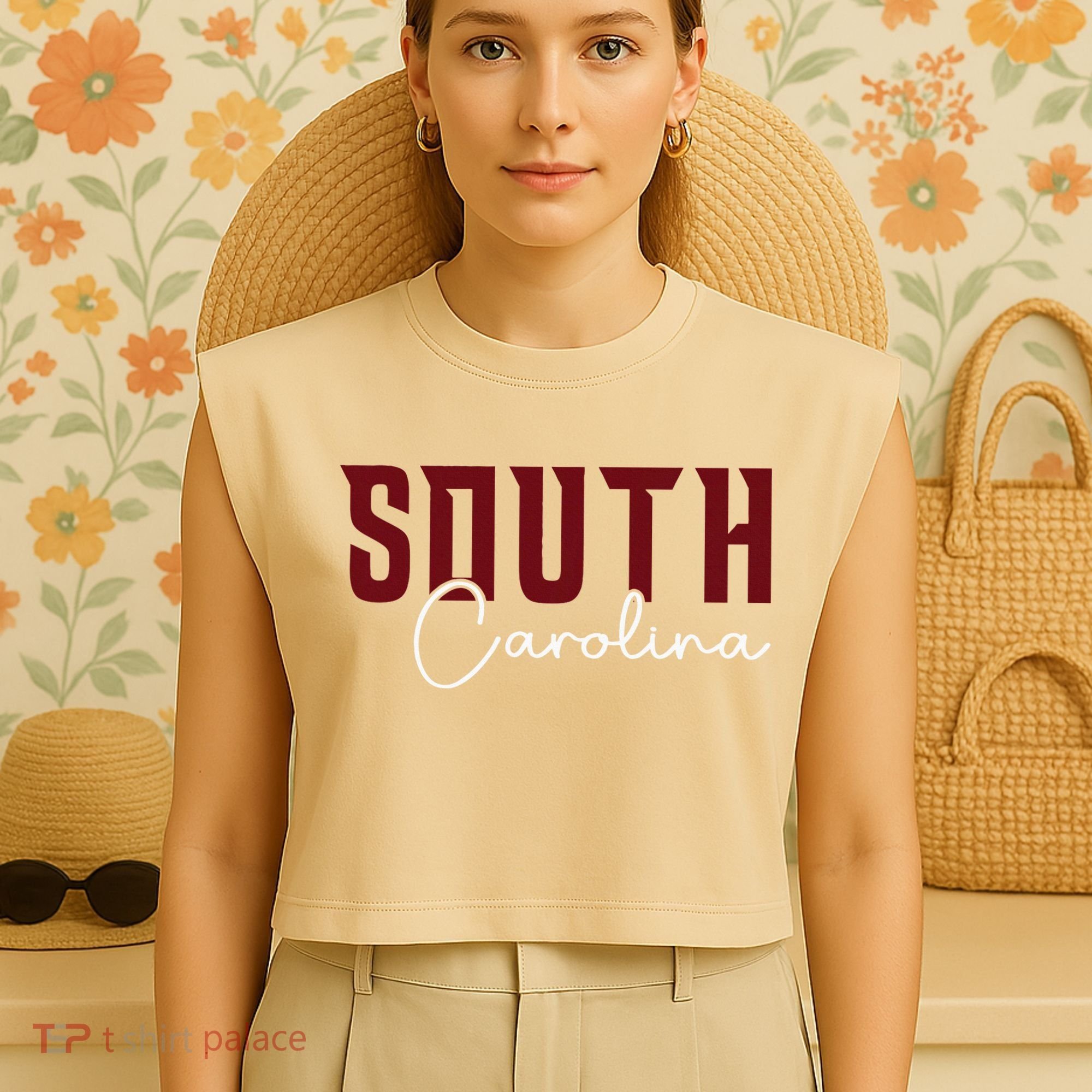 Classic South Carolina Souvenir Garment-Dyed Women's Muscle Tee