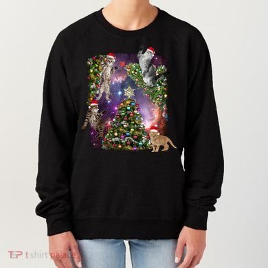 Christmas Space Cats Women's Sweatshirt