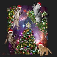 Christmas Space Cats Women's Sweatshirt thumb 2
