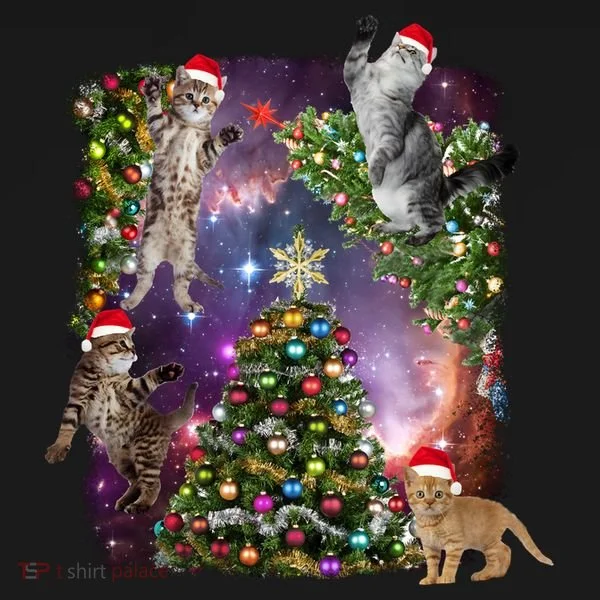 Christmas Space Cats Doggie Tank