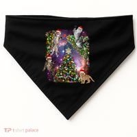 Christmas Space Cats USA-Made Doggie Bandana thumb 0