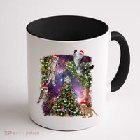Christmas Space Cats Coffee Mug thumb 1