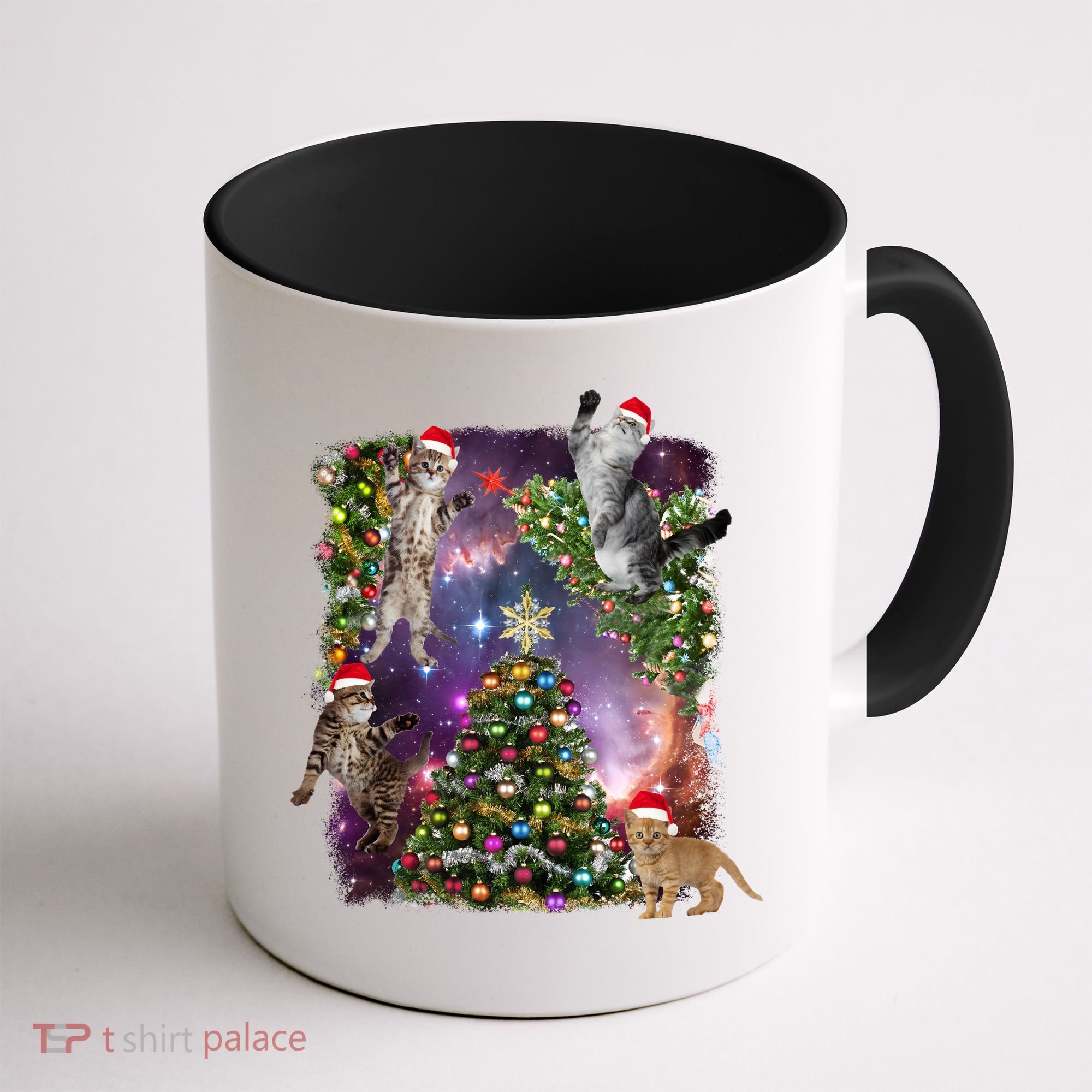 Christmas Space Cats Coffee Mug