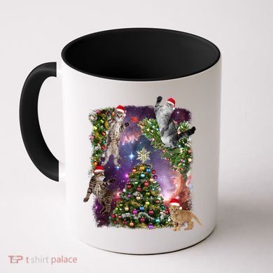 Christmas Space Cats Coffee Mug