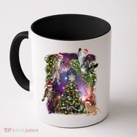 Christmas Space Cats Coffee Mug thumb 0