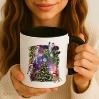 Christmas Space Cats Coffee Mug thumb 3
