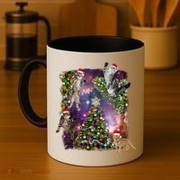 Christmas Space Cats Coffee Mug thumb 4