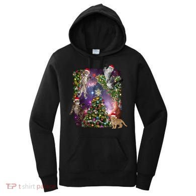 Christmas Space Cats Women's Hoodie