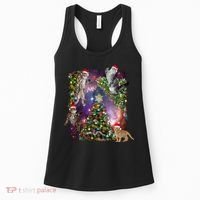Christmas Space Cats Women's Tank Top thumb 0