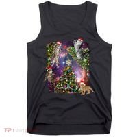 Christmas Space Cats Tank Top thumb 0
