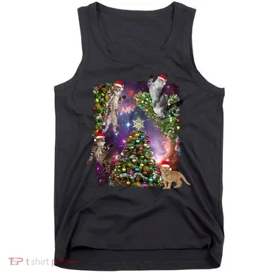 Christmas Space Cats Tank Top