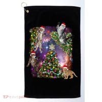 Christmas Space Cats Golf Towel thumb 0