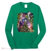 Christmas Space Cats Long Sleeve Shirt thumb 0