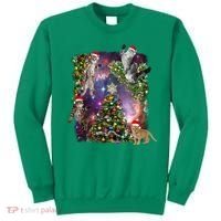 Christmas Space Cats Sweatshirt thumb 0