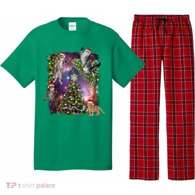 Christmas Space Cats Pajama Set
