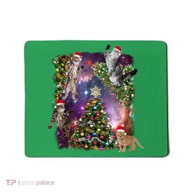 Christmas Space Cats Mousepad