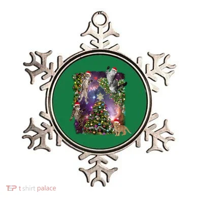 Christmas Space Cats Ornament
