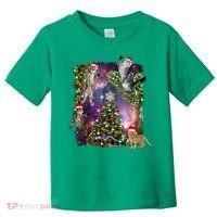 Christmas Space Cats Toddler T-Shirt thumb 0
