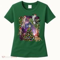 Christmas Space Cats Women's T-Shirt thumb 0