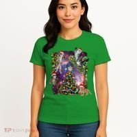 Christmas Space Cats Women's T-Shirt thumb 4