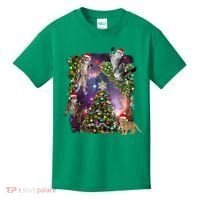 Christmas Space Cats Kids T-Shirt thumb 0