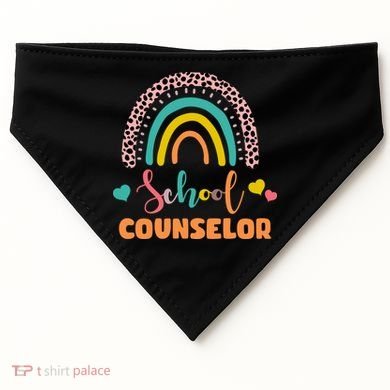 Cute School Counselor Rainbow USA-Made Doggie Bandana