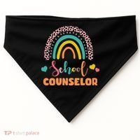 Cute School Counselor Rainbow USA-Made Doggie Bandana thumb 0