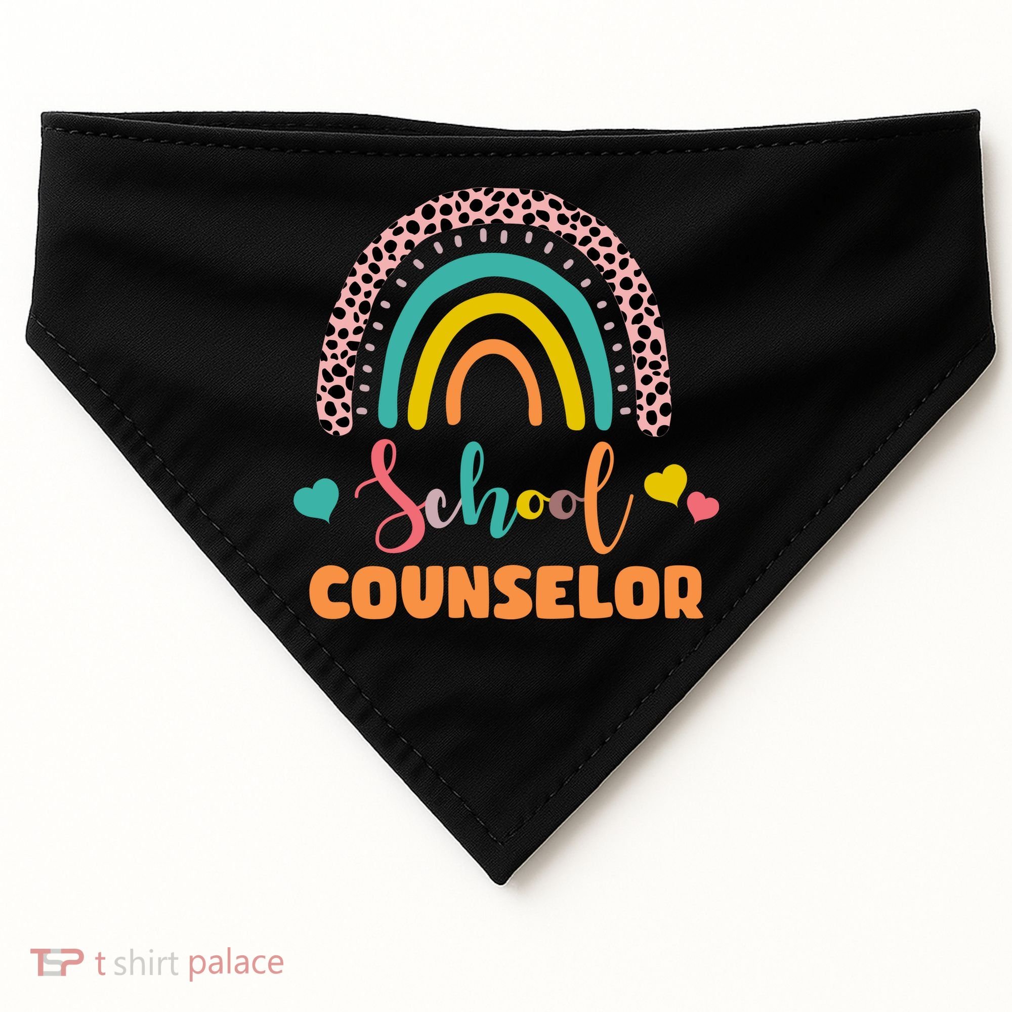 Cute School Counselor Rainbow USA-Made Doggie Bandana