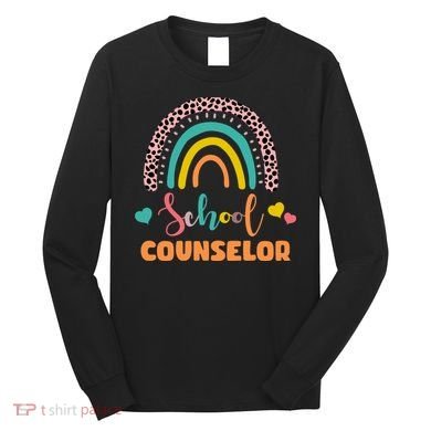 Cute School Counselor Rainbow Long Sleeve Shirt