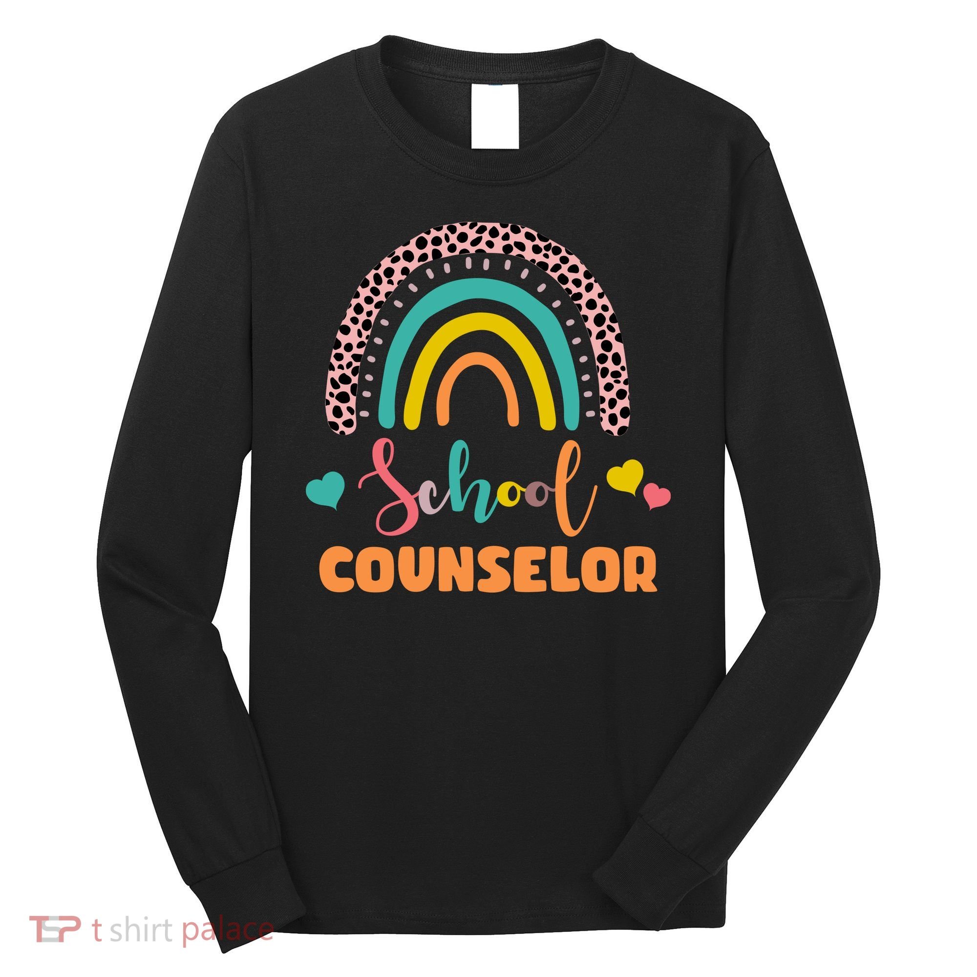 Cute School Counselor Rainbow Long Sleeve Shirt