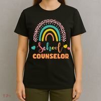 Cute School Counselor Rainbow T-Shirt thumb 4