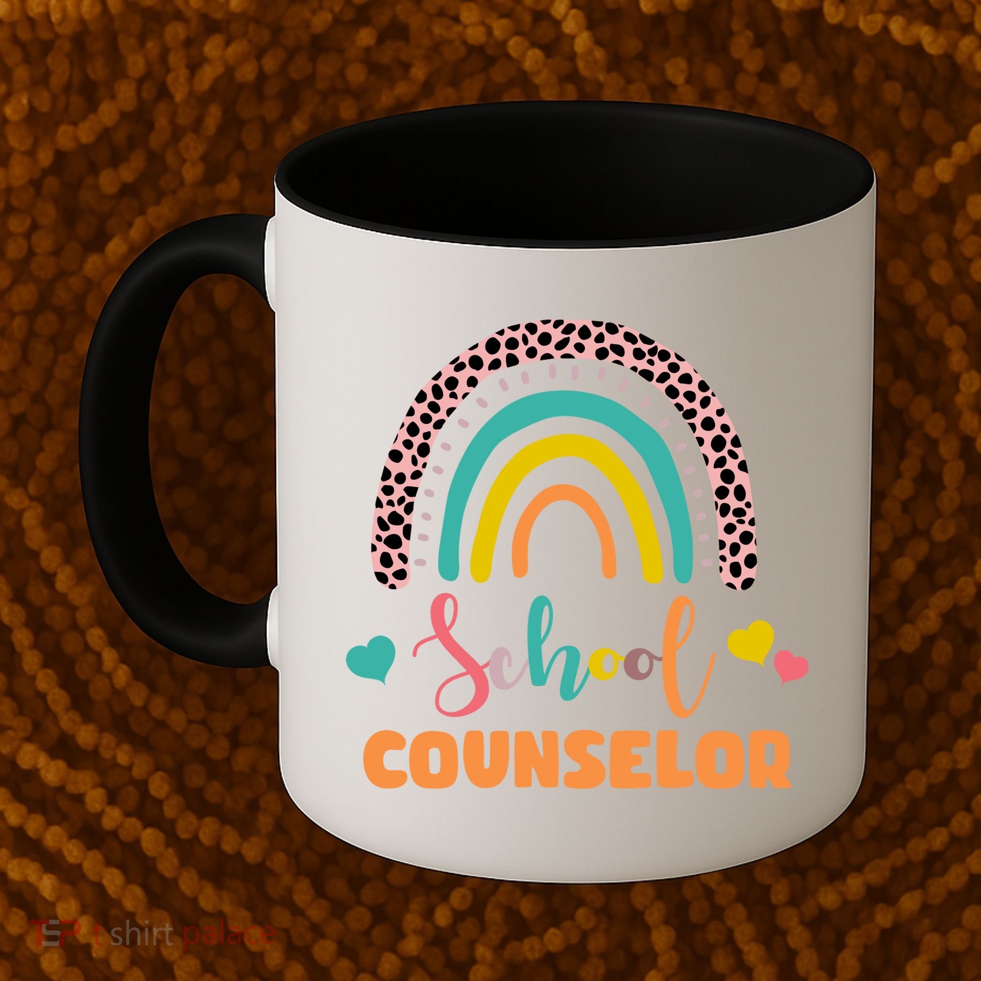 Cute School Counselor Rainbow Coffee Mug