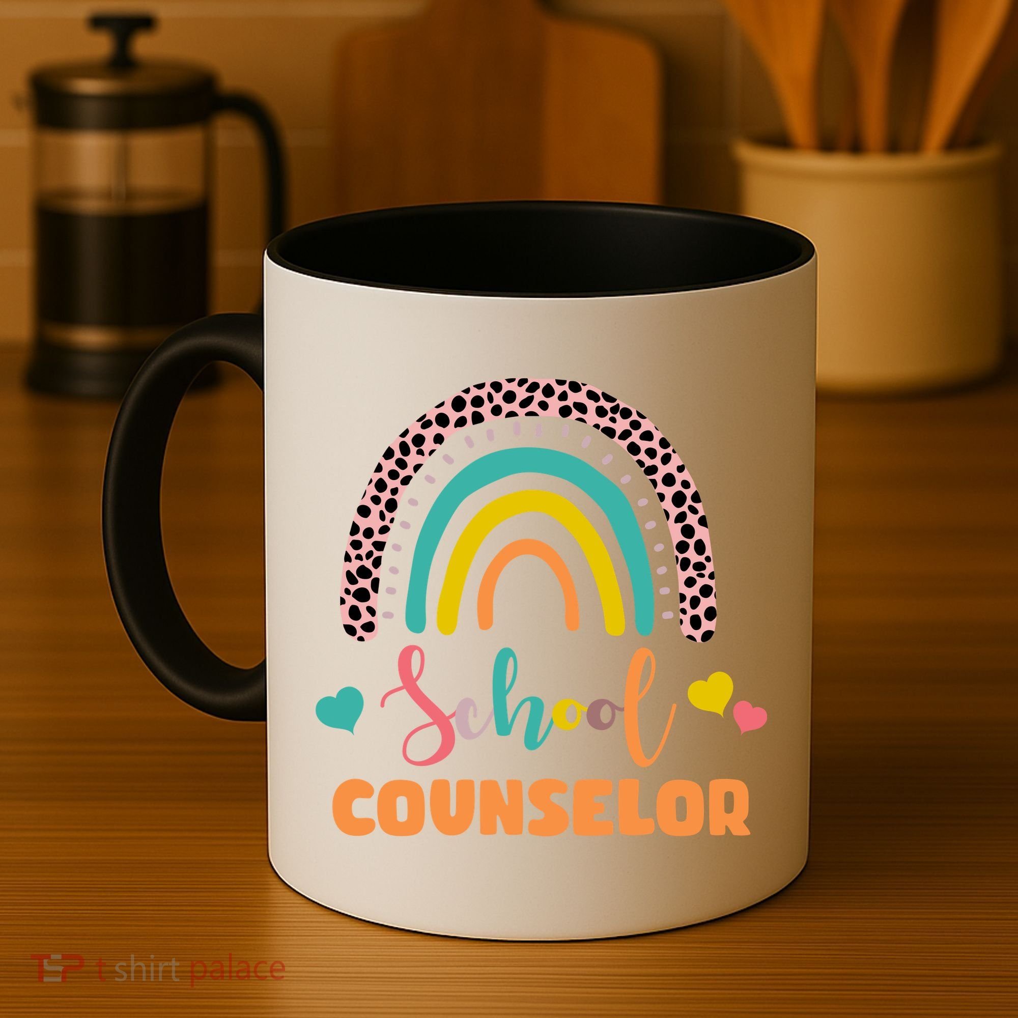 Cute School Counselor Rainbow Coffee Mug