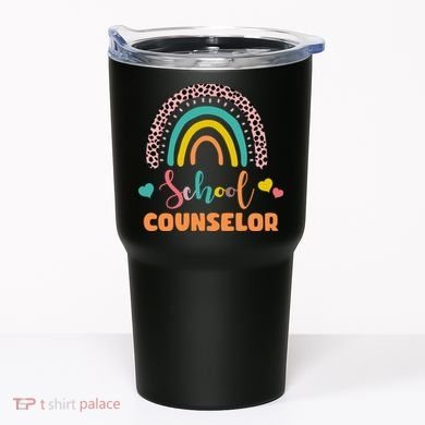 Cute School Counselor Rainbow Tumbler