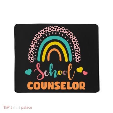 Cute School Counselor Rainbow Mousepad