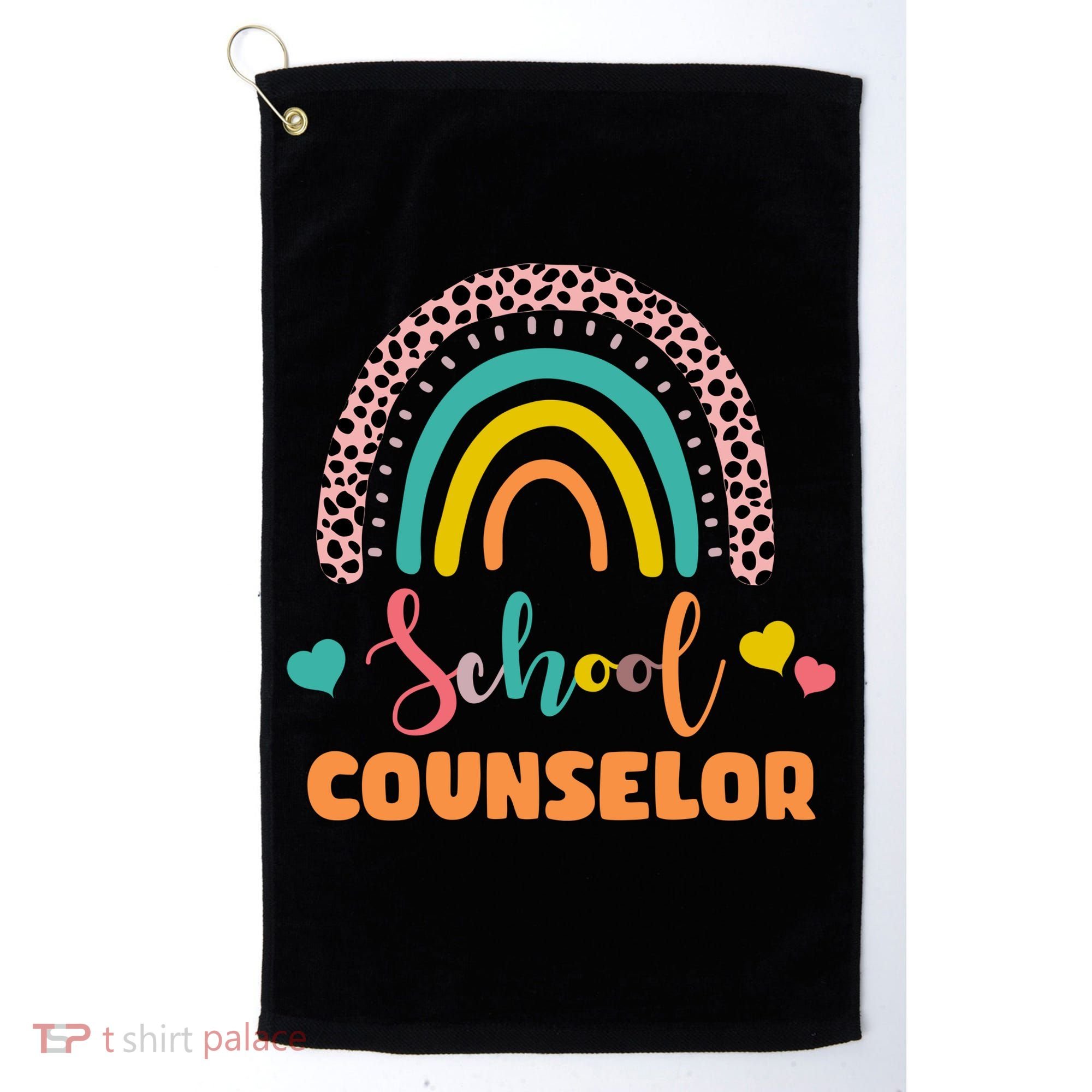 Cute School Counselor Rainbow Golf Towel