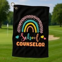 Cute School Counselor Rainbow Golf Towel thumb 1