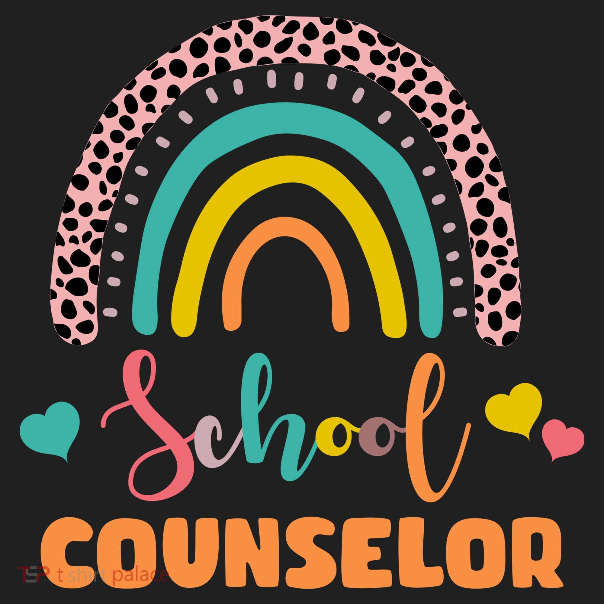 Cute School Counselor Rainbow Golf Towel