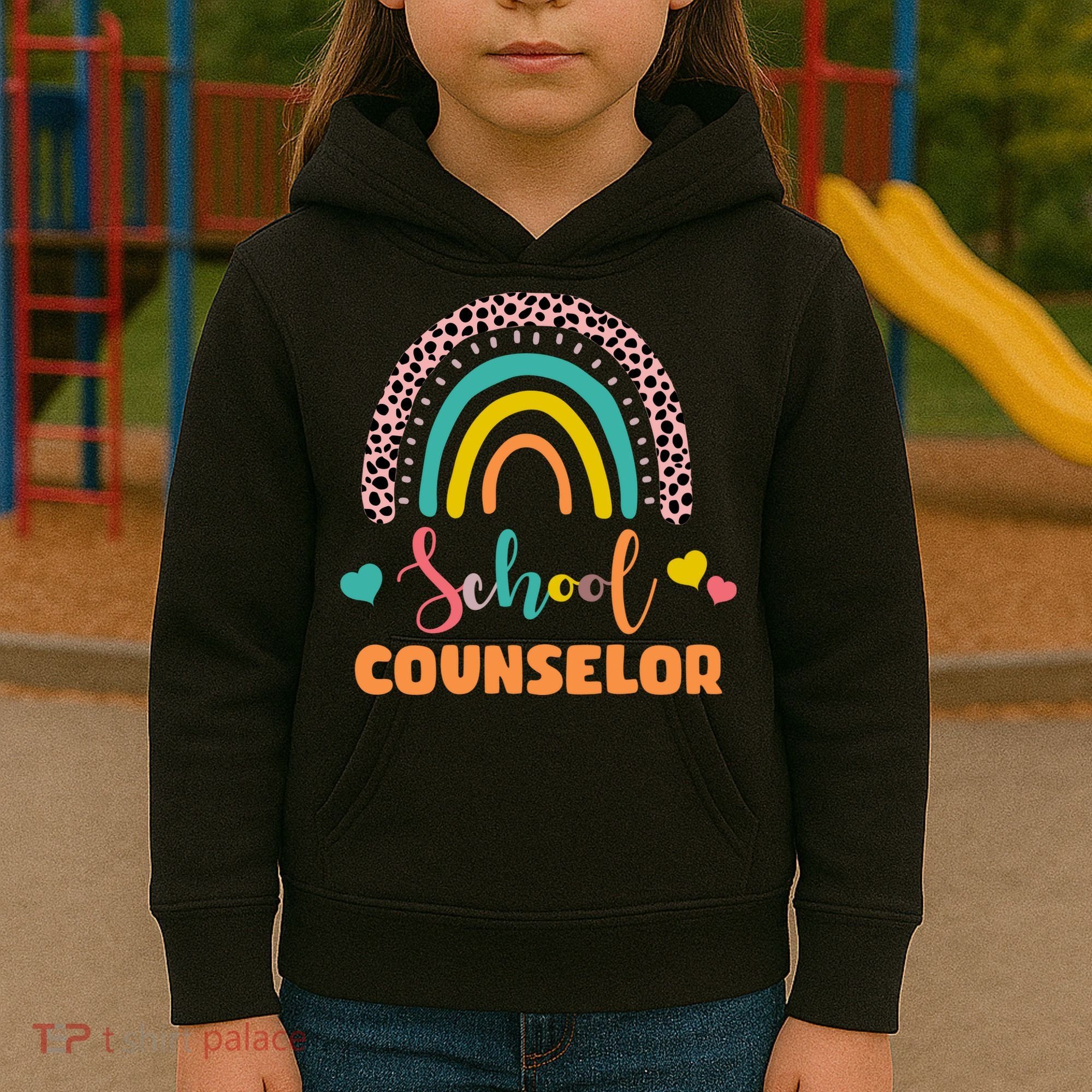 Cute School Counselor Rainbow Kids Hoodie