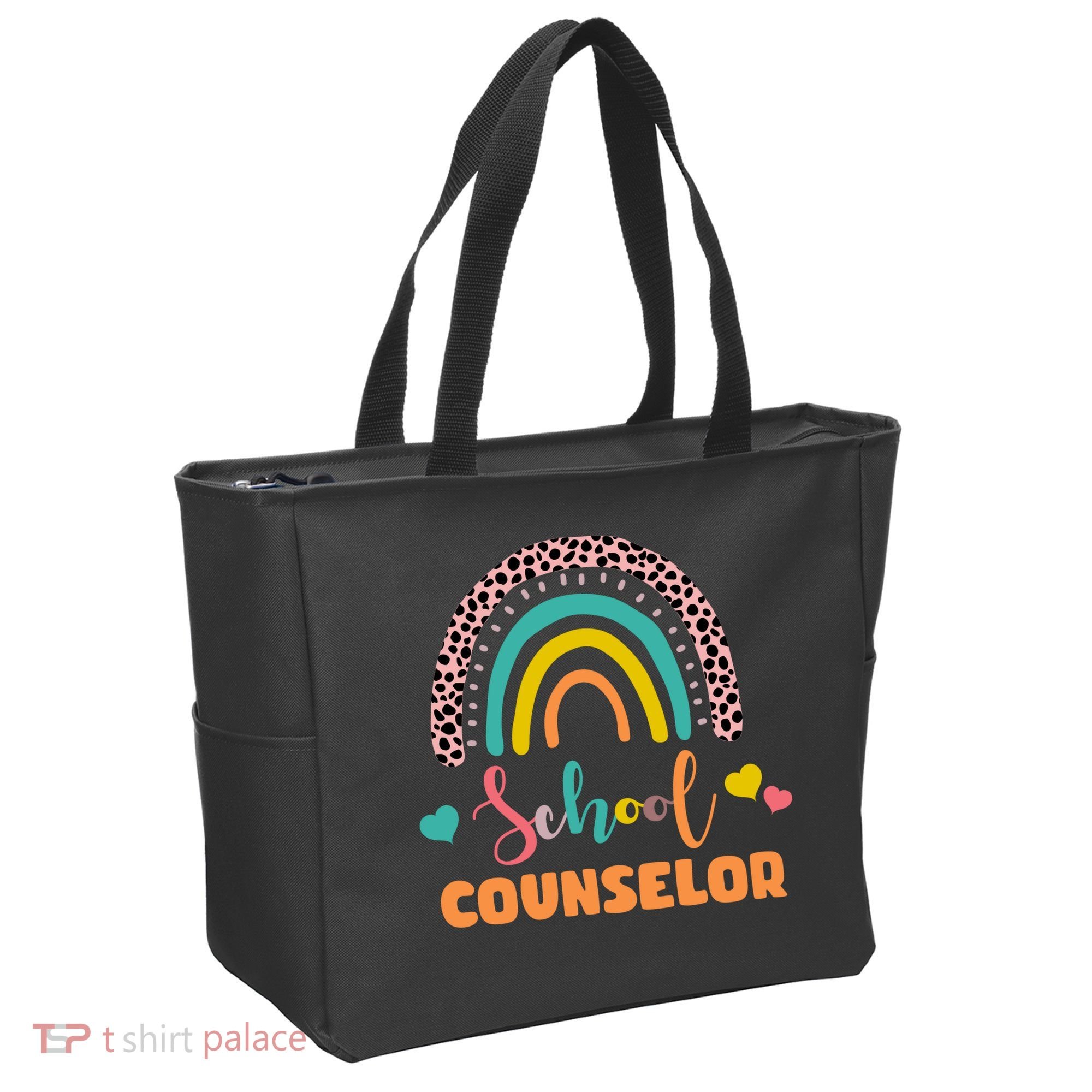 Cute School Counselor Rainbow Tote Bag
