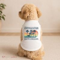 Charleston South Carolina Beach Summer Vacation Doggie Tank thumb 2