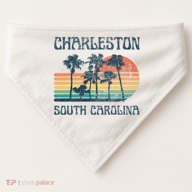 Charleston South Carolina Beach Summer Vacation USA-Made Doggie Bandana