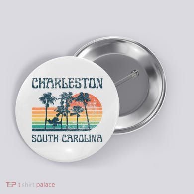 Charleston South Carolina Beach Summer Vacation Button